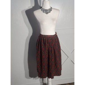 UNBRANDED FLORAL SKIRT A LINE COLOR BROWN SIZE SMALL